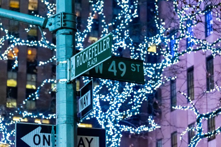 green and white street sign