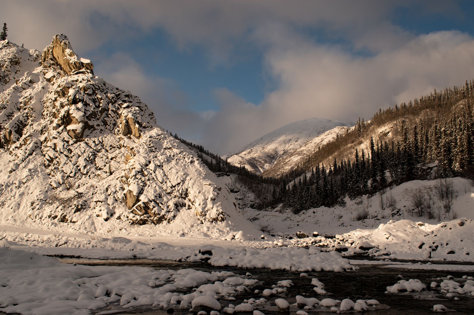 snow covered mountain under blue sky