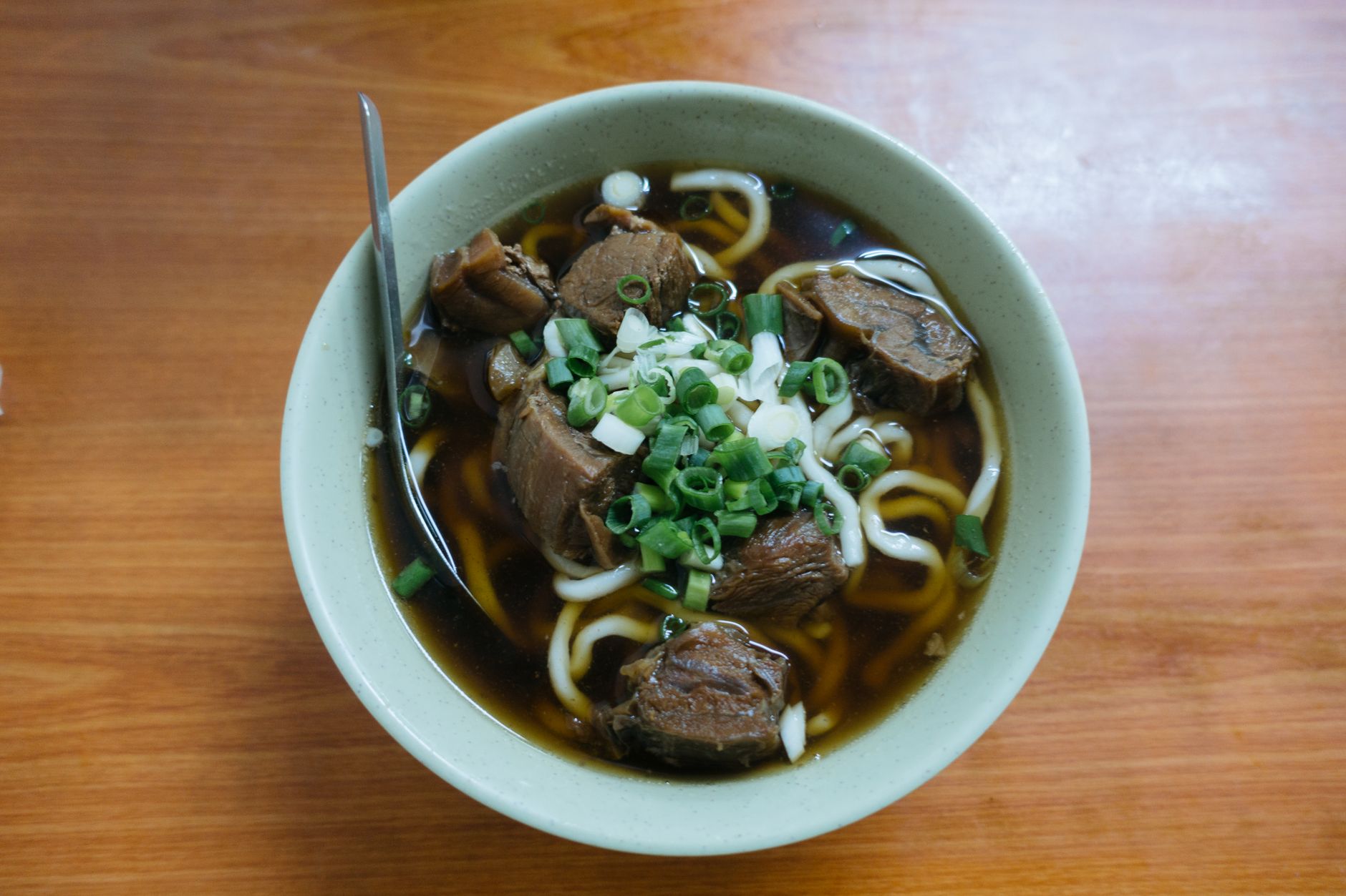 delicious taiwanese beef noodle soup bowl