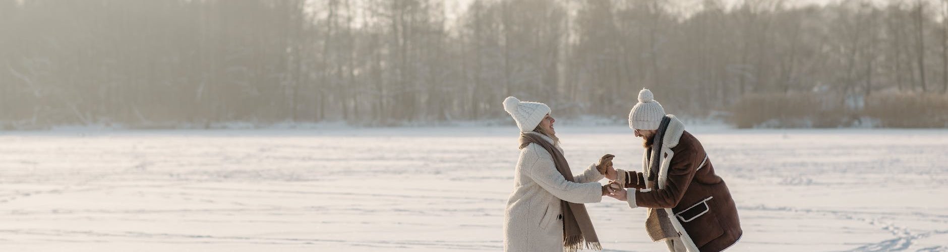 couple having fun doing ice skating